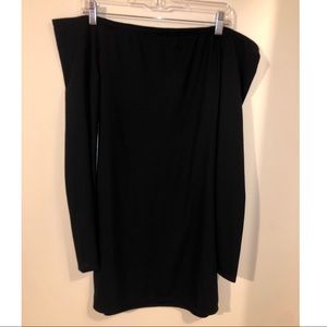 Tobi Black Off Shoulder Sweater Dress Large